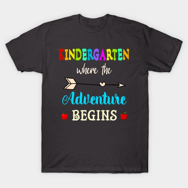 Kindergarten Where The Adventure Begins T-Shirt by Howtotails